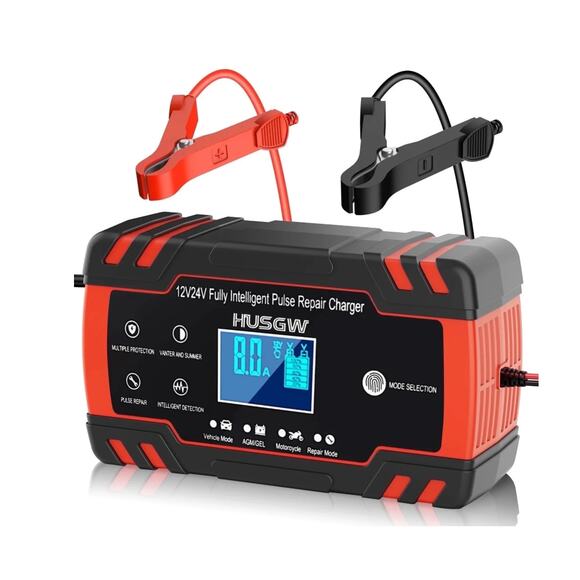 Brand new! HUSGW Battery Charger 12V8A 24V4A Fully-Automatic Smart Car charger - Picture 2 of 2